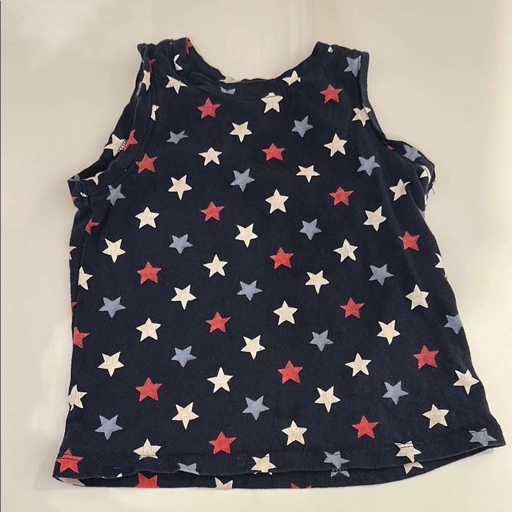 Old Navy Red and White Tank Top with Star Pattern